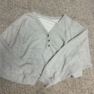 Alo Cropped 1/4 button sweatshirt